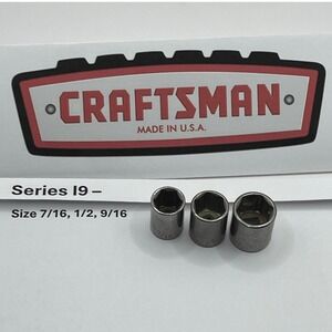 Craftsman Series i9 Made in USA 3/8 Drive 6 Point SAE Socket Set 7/16 1/2 9/16